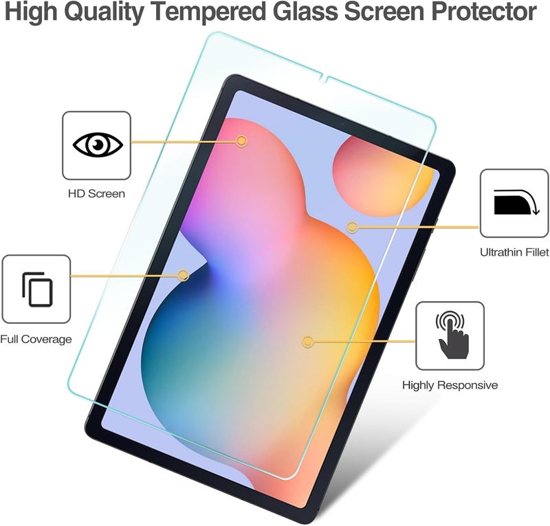 Procases Screen Protector For Galaxy Tab S6 Lite 10.4 Inch 2024/2022/2020(Sm-P620/P625/P613/P619/P615/P610), Hd Clear 9H Hardness Tempered Glass Screen Saver Film Guard For Galaxy Tab S6 Lite -2 Pack - Image 2