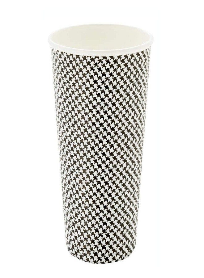 Restaurantware 16 Ounce Disposable Coffee Cups 25 Spiral Wall Hot Cups For Coffee - Lids Sold Separately Rolled Rim Paper Insulated Coffee Cups Houndstooth Print For Coffee Tea And More - Image 2