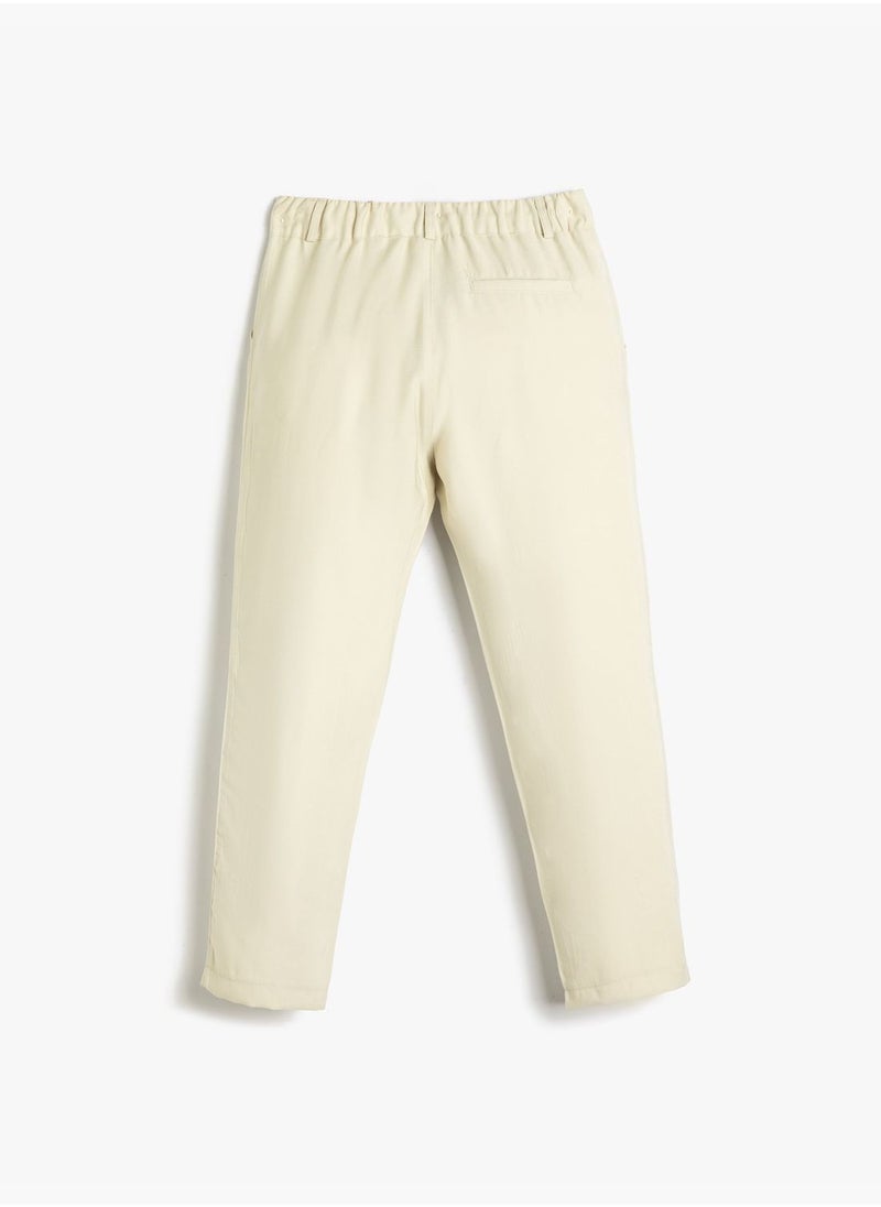 KOTON Trousers Drawstring and Elastic Waistband Slim Leg Pockets  - Image 2