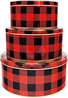 Black Duck Brand Black Duck Brand Set of 3 Round Holiday Decorative Nesting Tins - Largest Measures 8 in Diameter - Great For Storing  - Image 1