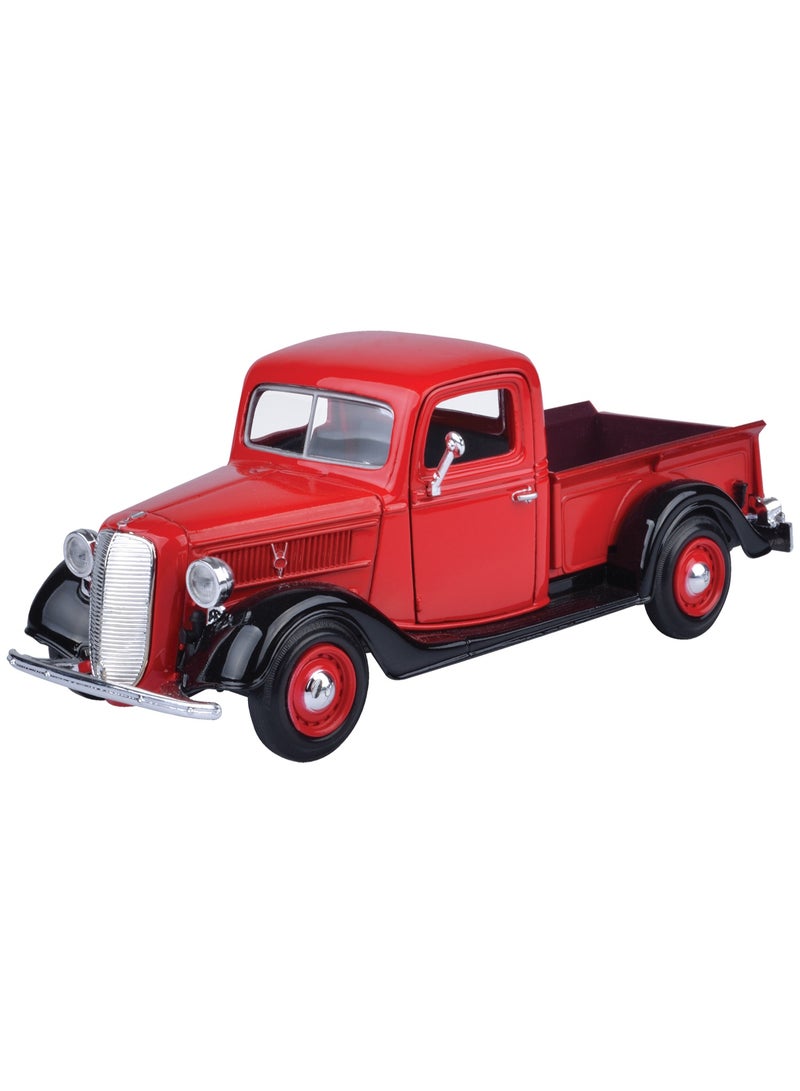 MOTORMAX 1937 Ford Pickup Die-Cast Model Truck 1:24 Scale – Officially Licensed Vintage Collectible with Opening Doors & Detailed Interior