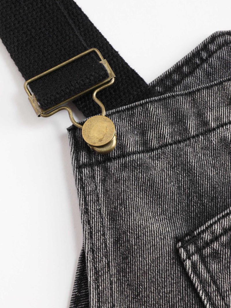 CIDER Womens Overalls Denim Plus Size Loose Fit Wide Leg Bib Baggy Jeans Jumpsuit - Image 2