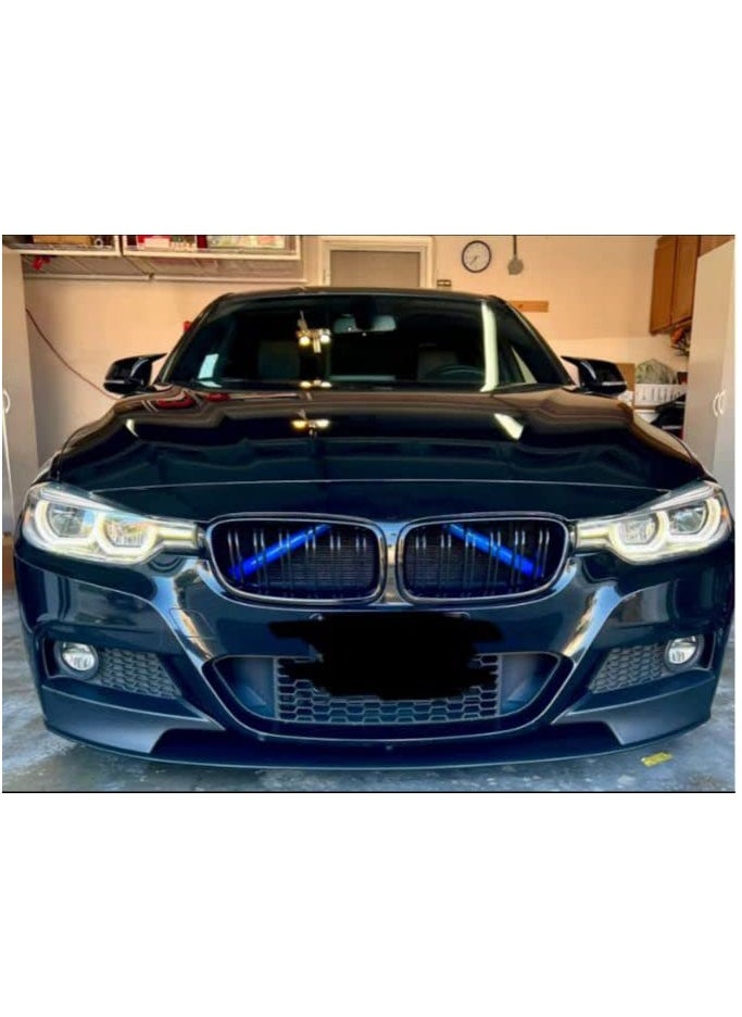 Captaintech 2PCS Blue Grille Insert Trim Stripes, Compatible with M Sport V Barce for BMW F20 F30 G30, Grille Strips for BMW Series 2, 3, 5, 328i, 535i. Enhance Your BMW's Style!  - Image 1