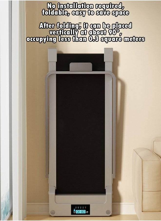 Foldable Electric Treadmill with Display, Compact Ultra Quiet Treadmill for Home Gym and Indoor Walking, Small Family Style Folding Treadmill with Handrail