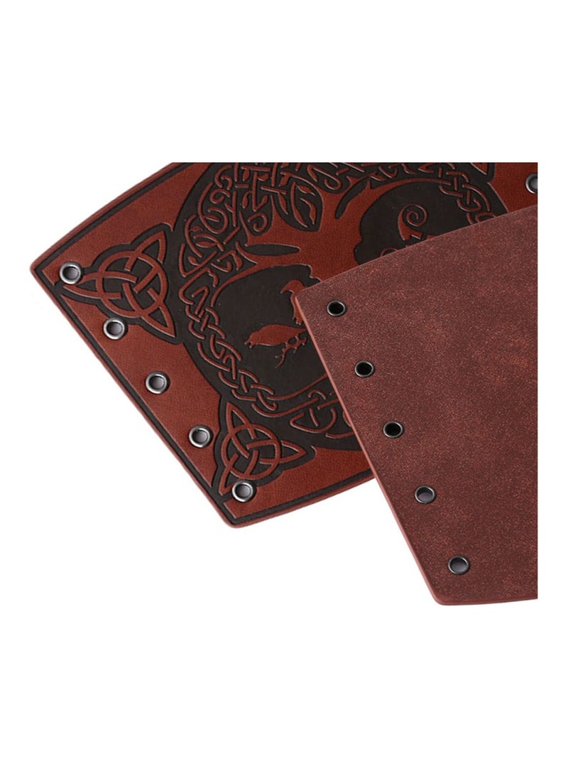Y&D Archery Arm Guard Leather, 2 Pcs Adjustable Forearm Protecto, Medieval Handcrafted PU Leather Armguard, for Archery, Shooting, Hunting, Viking Cosplay (Brown)  - Image 4
