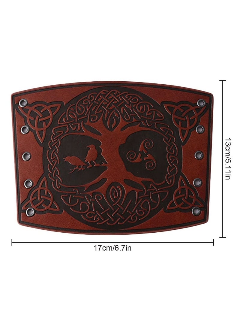 Y&D Archery Arm Guard Leather, 2 Pcs Adjustable Forearm Protecto, Medieval Handcrafted PU Leather Armguard, for Archery, Shooting, Hunting, Viking Cosplay (Brown)  - Image 3
