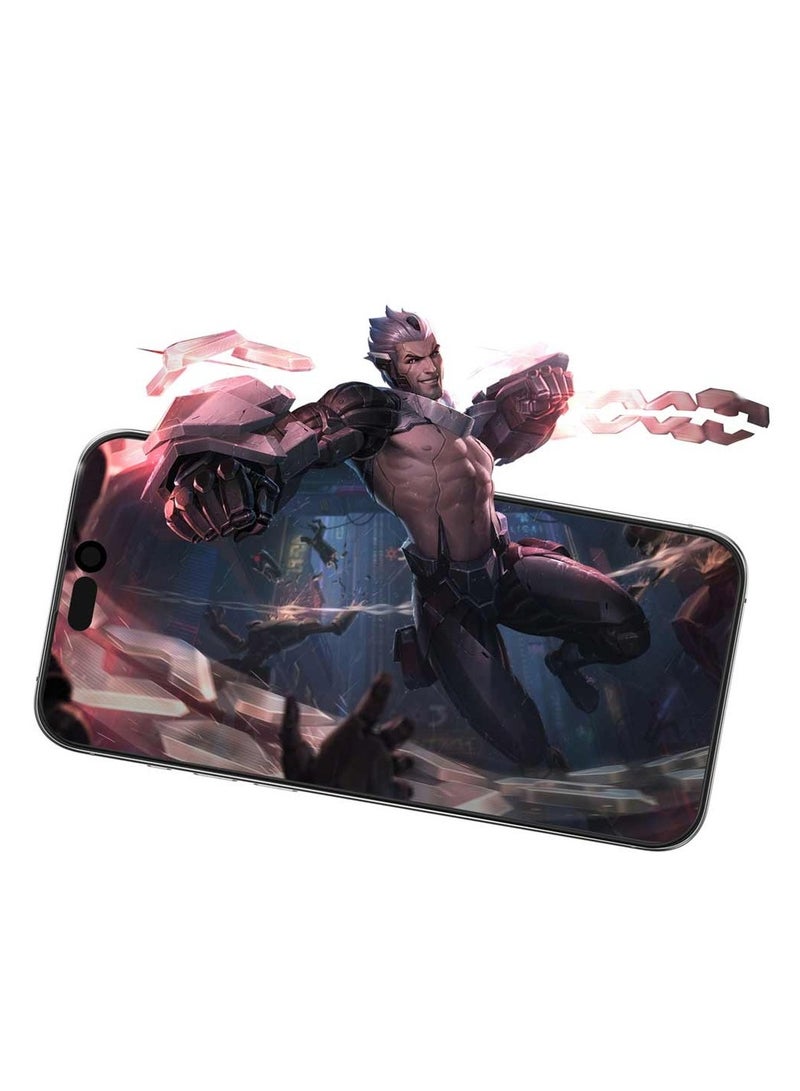 Green Lion 9H Steve Matte Privacy Anti-Peeping Dull Glass for iPhone 15 Pro - Black - Image 4