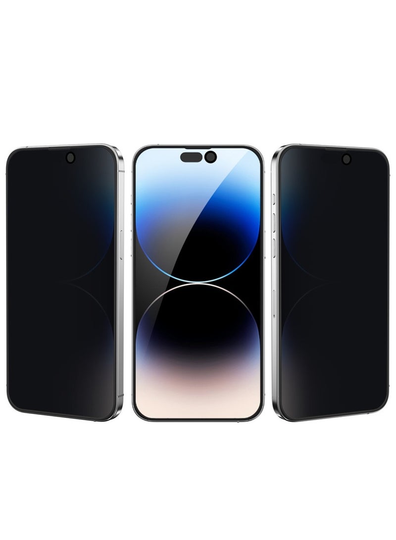 Green Lion 9H Steve Matte Privacy Anti-Peeping Dull Glass for iPhone 15 Pro - Black - Image 1