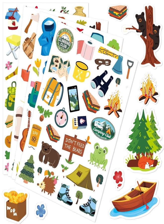 Omlisca 512 Pcs Travel Camping Stickers in 16 Sheets Outdoor Adventure Themed Self Adhesive Decals for Birthday Invitations Envelopes Decorations Party Goodie Gifts Bag Decor Game Class Rewards - Image 1