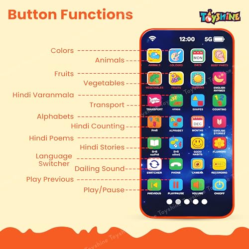 Toyshine Space Theme Educational Musical Phone Toy Learning Talking Rechargeable Baby Mobile with 28 Modes Educational Toy Gift for Kids Boys Girls Age 3+ - Image 3