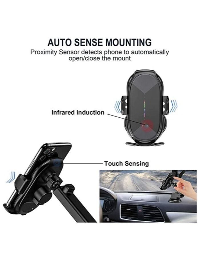 Generic Wireless Car Charger Mount Auto-Clamping 10W 7.5W Fast Charging Car Phone Holder Air Vent Compatible with iPhone 11/11Pro/11ProMax/XSMax/XS/X Galaxy S10/S10+/S9/S9+ and More  - Image 4
