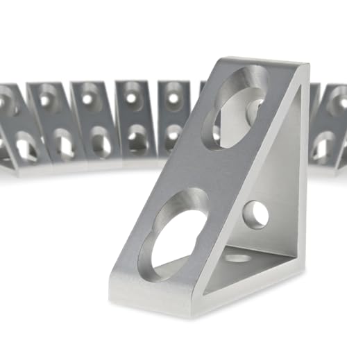 80/20 8020 4136 10 Series 4 Hole Aluminum Inside Corner Gusset L Bracket for 8020 Extruded Aluminum Extrusion Heavy Duty Angle Bracket Clear Anodize 10 - Image 1