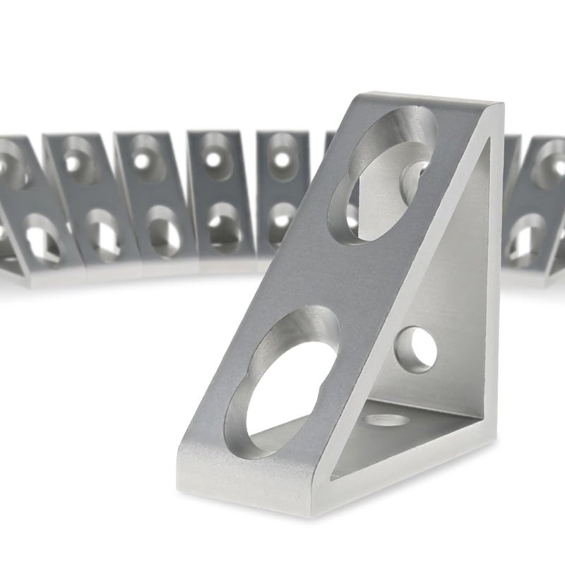 80/20 8020 4136 10 Series 4 Hole Aluminum Inside Corner Gusset L Bracket for 8020 Extruded Aluminum Extrusion Heavy Duty Angle Bracket Clear Anodize 10 - Image 2