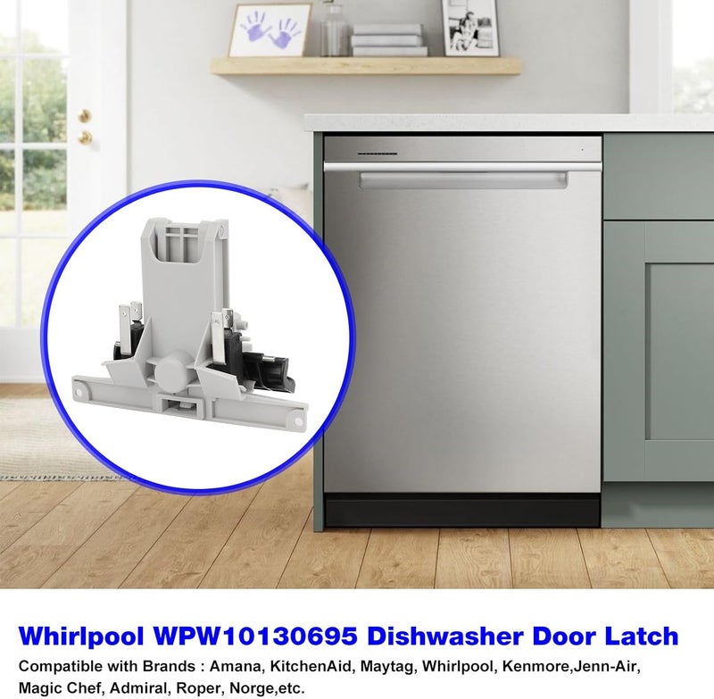 RO6G WPW10130695 Dishwasher Door Latch Handle Replacement Whirlpool, Amana, Maytag Quiet Series 300 Dishwasher Door Latch W10130695, W10862259, WPW10275768, WPW10130694 - Image 4