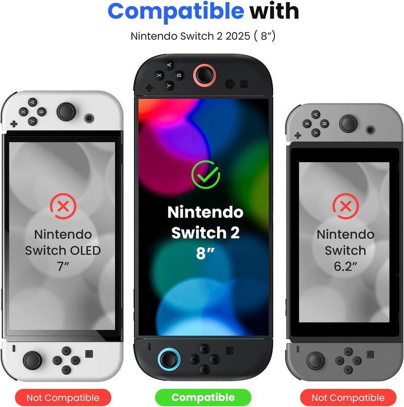 wsken Tempered Glass Screen Protector for Nintendo Switch 2 2025 - [Auto Dust Elimination] HD 9H Hardness Screen Protector Full Cover Screen Protector Film, Bubble-Free, Anti Fingerprint - Image 2