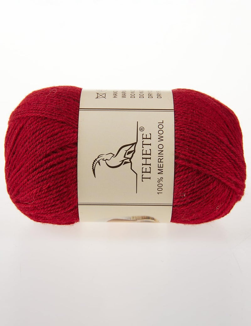 TEHETE 100 Merino Wool Yarn for Knitting 3Ply Luxury Warm Soft Lightweight Crochet YarnMaroon3Balsl
