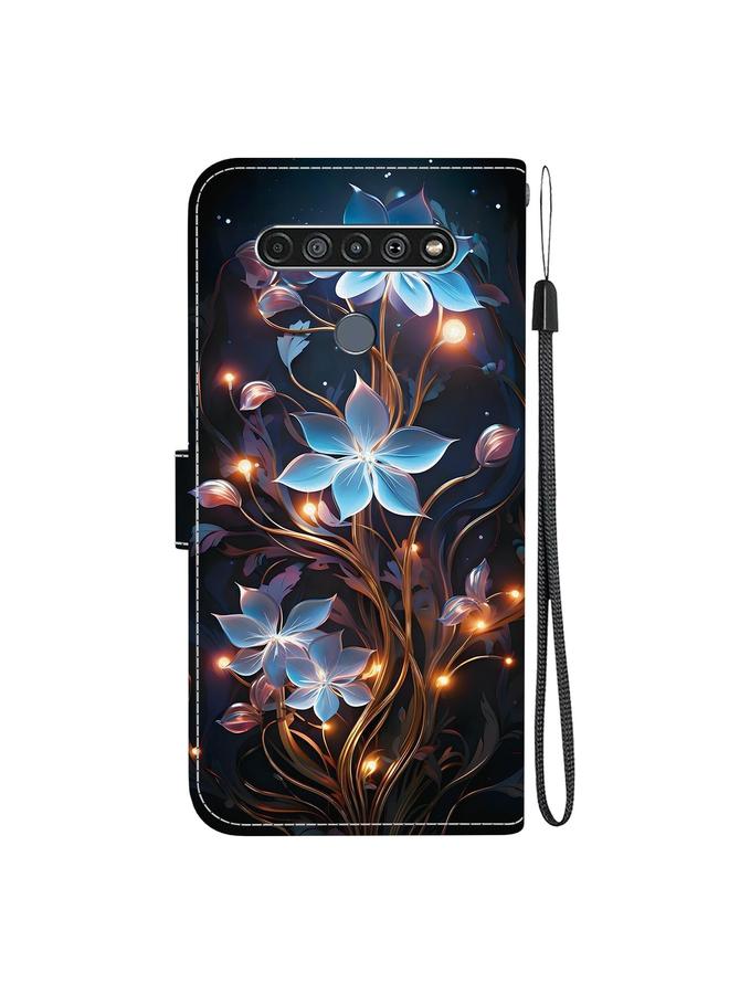 اس-توب جراب هاتف LG K61 مصنوع من الجلد برسومات ملونة وملمس كريستالي - Image 3