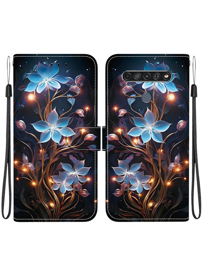 اس-توب جراب هاتف LG K61 مصنوع من الجلد برسومات ملونة وملمس كريستالي - Image 1