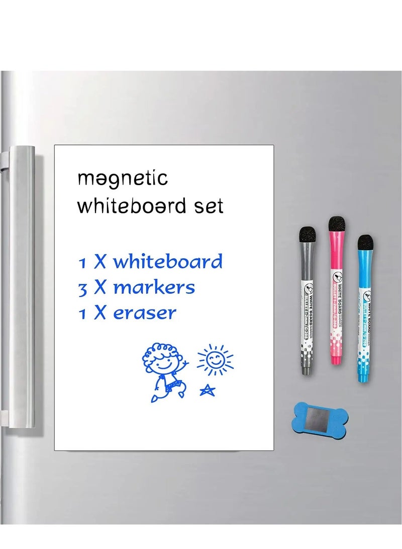 Magnetic Dry Erase Whiteboard - Self Adhesive for Smooth Surfaces with Stain Resistant Technology - Ideal for Kitchen, Office, Grocery Lists (12 X 8) - Pack of 5 - Image 3