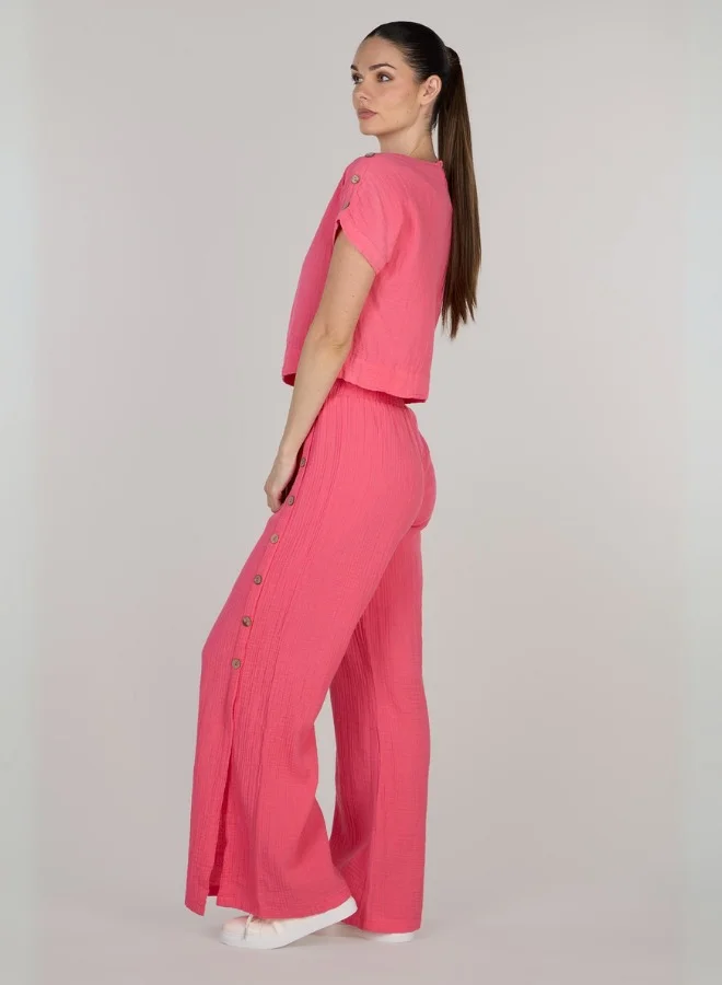 Just Nature Jenny Wide-leg Trousers with Side Slit