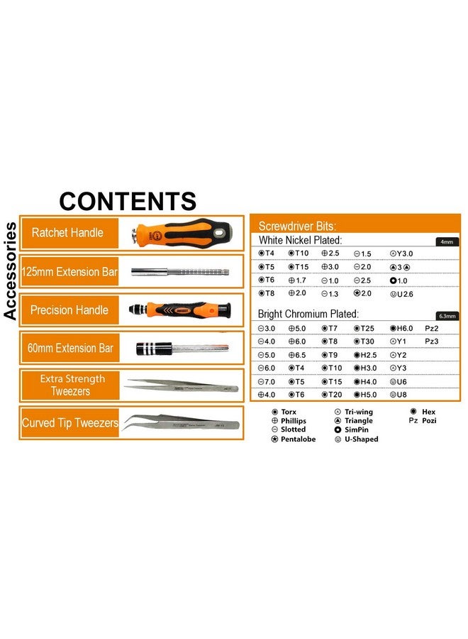 Jakemy 58 in 1 Professional Screwdriver Bit Set, CRV Bits, Magnetized Tip - 6092B - Image 2