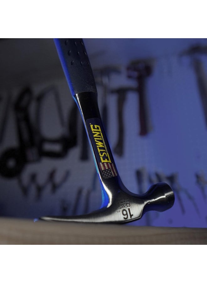 Estwing ESTWING Hammer - 16 oz Straight Rip Claw with Smooth Face & Shock Reduction Grip - E3-16S  - Image 4
