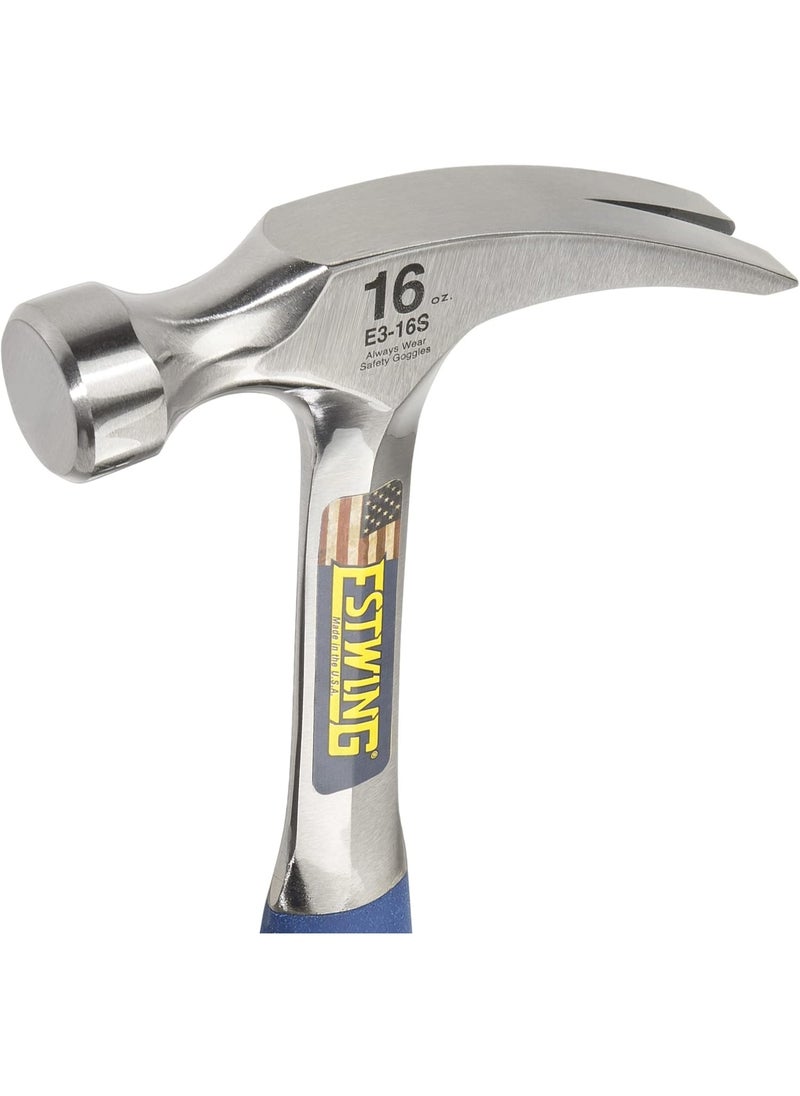 Estwing ESTWING Hammer - 16 oz Straight Rip Claw with Smooth Face & Shock Reduction Grip - E3-16S  - Image 2