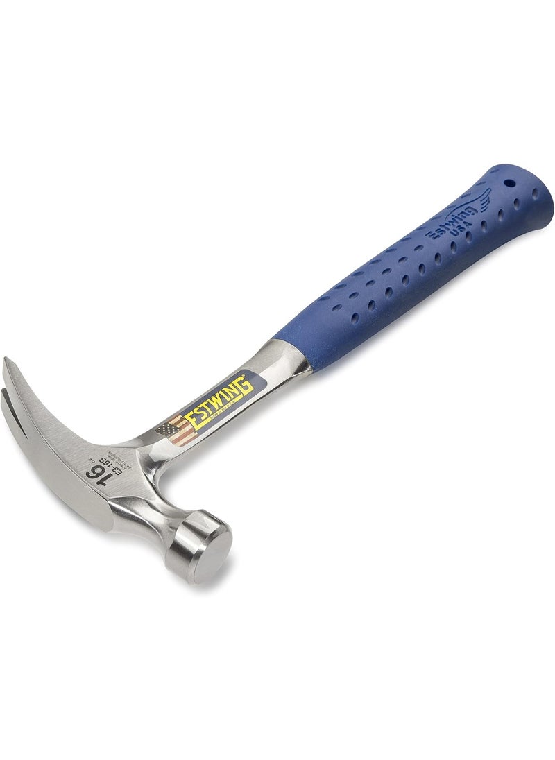 Estwing ESTWING Hammer - 16 oz Straight Rip Claw with Smooth Face & Shock Reduction Grip - E3-16S  - Image 1