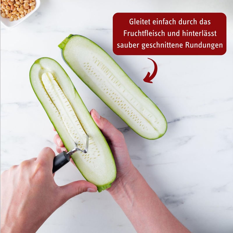triangle triangle Fruit and Vegetable Corer - Ultra-Sharp Stainless Steel with Two Cutting Widths - Removes Cores & Seeds - Dishwasher Safe  - Image 4