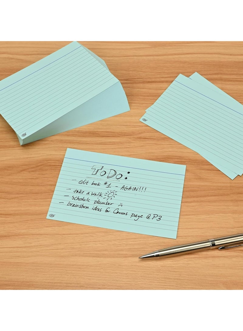 FIS® Ruled Record Cards or Index Cards, Size:5"x3" Inches (127x76mm), Two Sides Single Ruled, 240gsm, 100 Sheets Per Packet, Packet of 3 Pieces, Blue Color-FSIC53BL-3 - Image 3