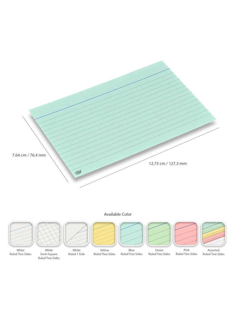 FIS® Ruled Record Cards or Index Cards, Size:5"x3" Inches (127x76mm), Two Sides Single Ruled, 240gsm, 100 Sheets Per Packet, Packet of 3 Pieces, Blue Color-FSIC53BL-3 - Image 5