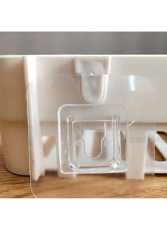SHOPITECH SHOPITECH Plastic 2 Pc with 2 Soap Cases Round Corner Kitchen Bathroom Shelf SelfAdhesive Sticker Hooks Multipurpose Wall Holder Bathroom Storage Rack Strong Shower Rack Shelf White  - Image 3