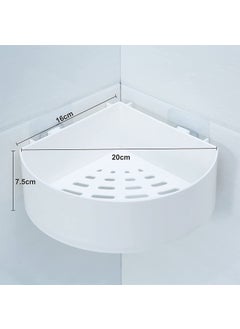 SHOPITECH SHOPITECH Plastic 2 Pc with 2 Soap Cases Round Corner Kitchen Bathroom Shelf SelfAdhesive Sticker Hooks Multipurpose Wall Holder Bathroom Storage Rack Strong Shower Rack Shelf White  - Image 2