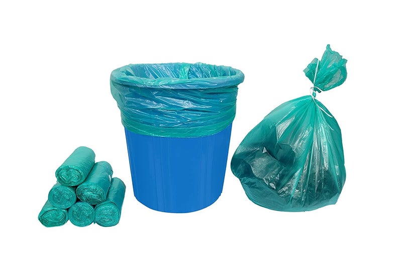 أكياس قمامة قابلة للتحلل أكياس سلة المهملات أكياس نفايات 19X21 بوصة عبوة من 5 150 قطعة خضراء - Image 1