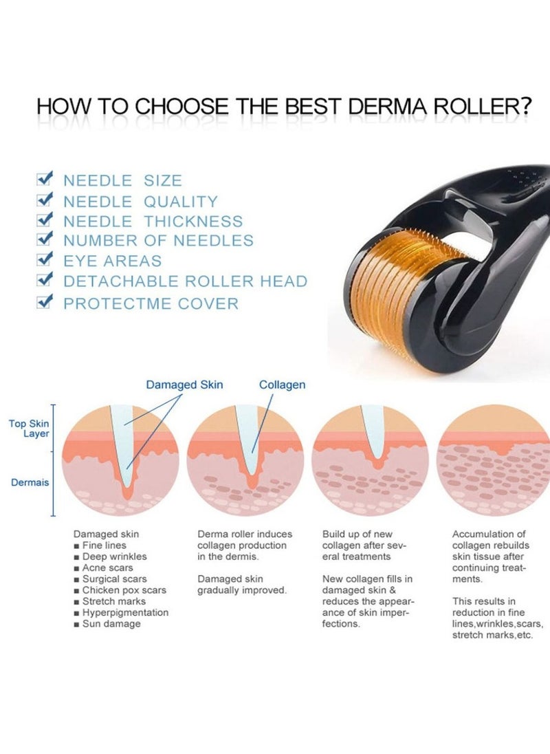 Prime by javaudan Titanium 540 Needle Derma Face Roller 0.3mm for Face, Neck & Skin Brightening – Microneedling Tool for Serum Absorption, Pore Care & Gentle Skincare – Safe for All Skin Types  - Image 5