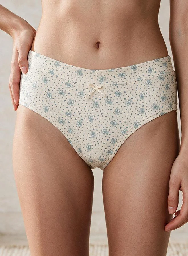 Intimates Elastic Waist Bow Print Briefs