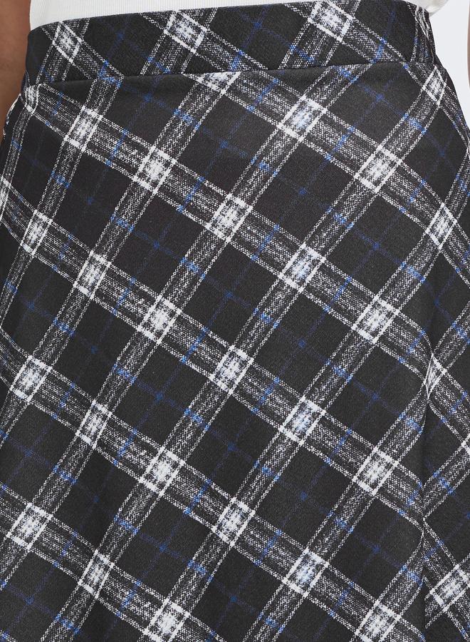 Styli Checked Print A-Line Midi Skirt - Image 3