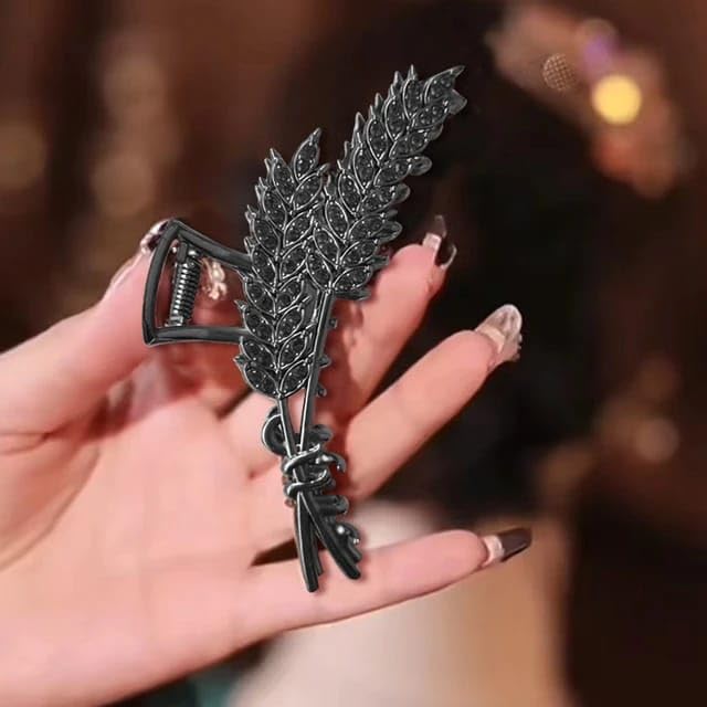 Dartler Black Straw Design Clutcher For Women | Stylish Hair Claws For Girls | Trendy Alloy Metal Clips | Premium & Fashionable Girls Hairs Clutch/ Accessories Suitable In Various Occasions Pack Of 1 - Image 1