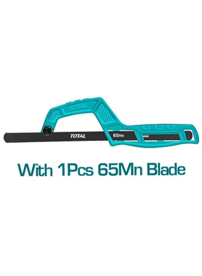 TOTAL Mini Hacksaw Frame – Compact Hand Saw Frame for Metal, Plastic, Wood Cutting & DIY Projects - Image 1