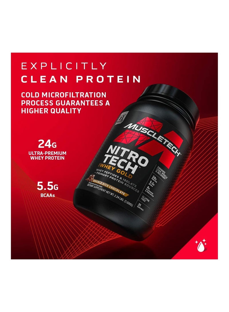MuscleTech Nitro-Tech Whey Gold Protein Powder-Whey Protein Isolate Smoothie Mix Powder for Women And Men-Strawberry - 28 Serving - Image 5