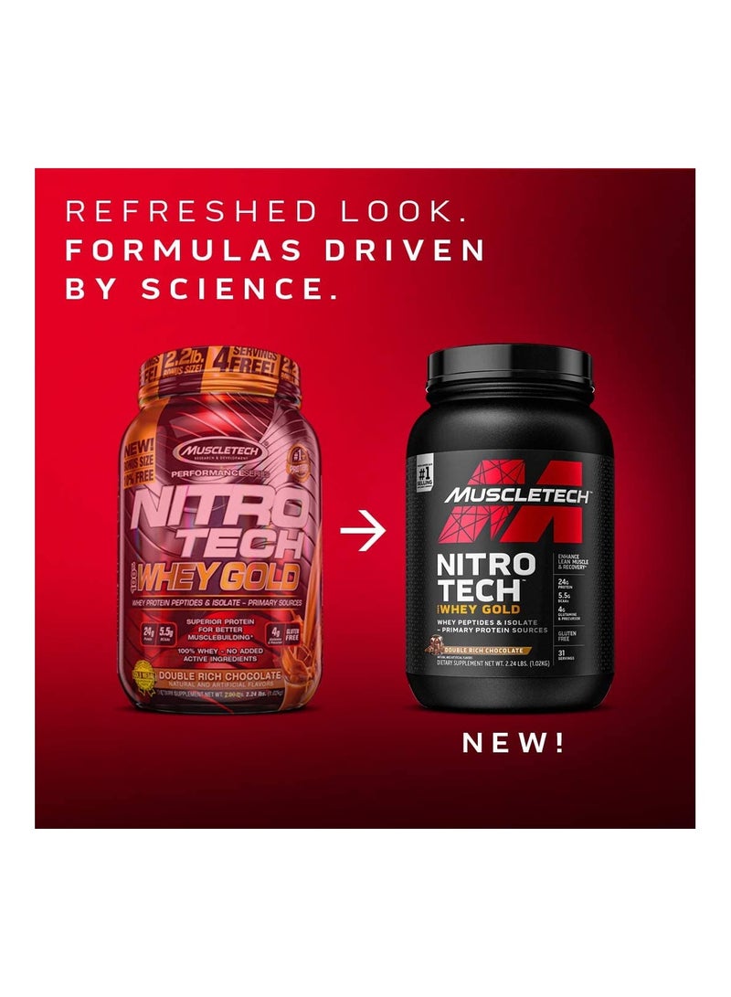 MuscleTech Nitro-Tech Whey Gold Protein Powder-Whey Protein Isolate Smoothie Mix Powder for Women And Men-Strawberry - 28 Serving - Image 2