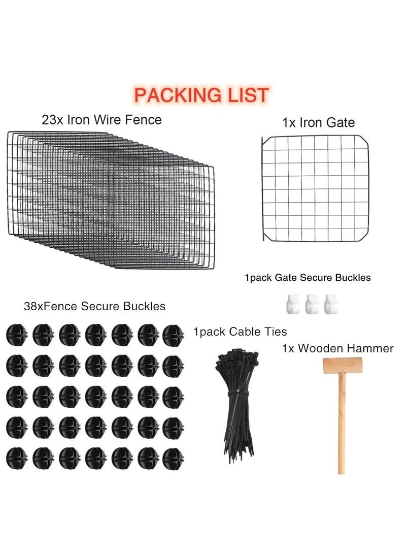 Beauenty 24 Panels DIY Pet Playpen,Portable Pet Playpen Metal for Small Animals,Animal Cage,Pet Playpen Panels,Guinea Pigs, Rabbits,Dog Cage,Cat Cage, Dog Fence(Black 35CM*35CM) - Image 3