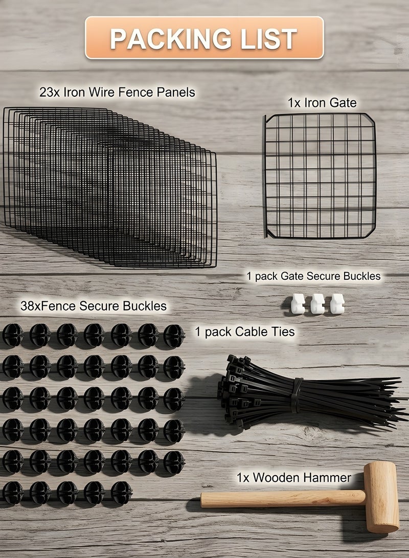 Beauenty 24 Panels DIY Pet Playpen,Portable Pet Playpen Metal for Small Animals,Animal Cage,Pet Playpen Panels,Guinea Pigs, Rabbits,Dog Cage,Cat Cage, Dog Fence(Black 35CM*35CM) - Image 3