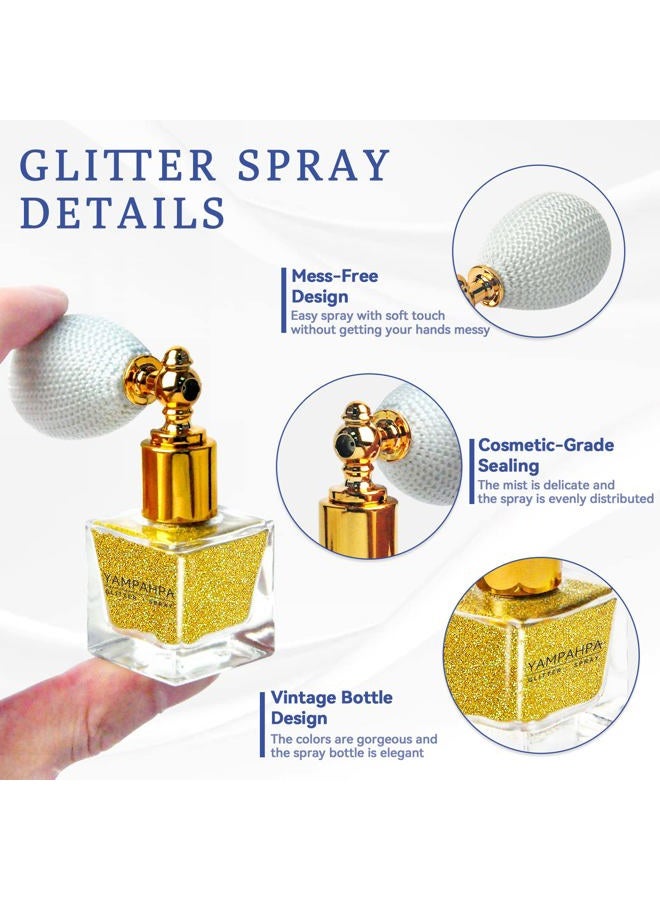 Yampahpa Silver Body Glitter Spray, Gold Glitter Spray for Hair and Body Glitter Makeup, Extra Fine Hair Glitter for Rave Nail Christmas Craft Clothes - Image 4