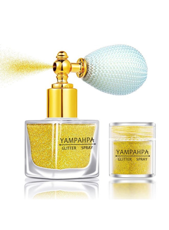 Yampahpa Silver Body Glitter Spray, Gold Glitter Spray for Hair and Body Glitter Makeup, Extra Fine Hair Glitter for Rave Nail Christmas Craft Clothes - Image 1