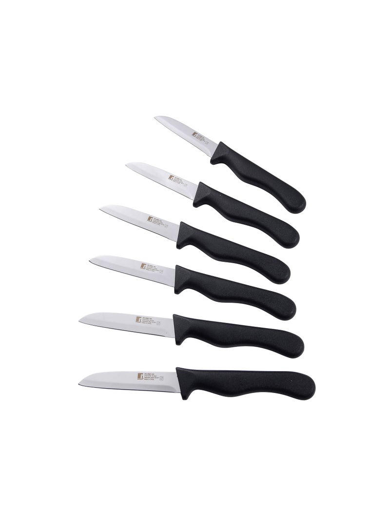 BERGNER طقم سكاكين فواكه من الفولاذ المقاوم للصدأ 6 قطع أسود/فضي - Image 1