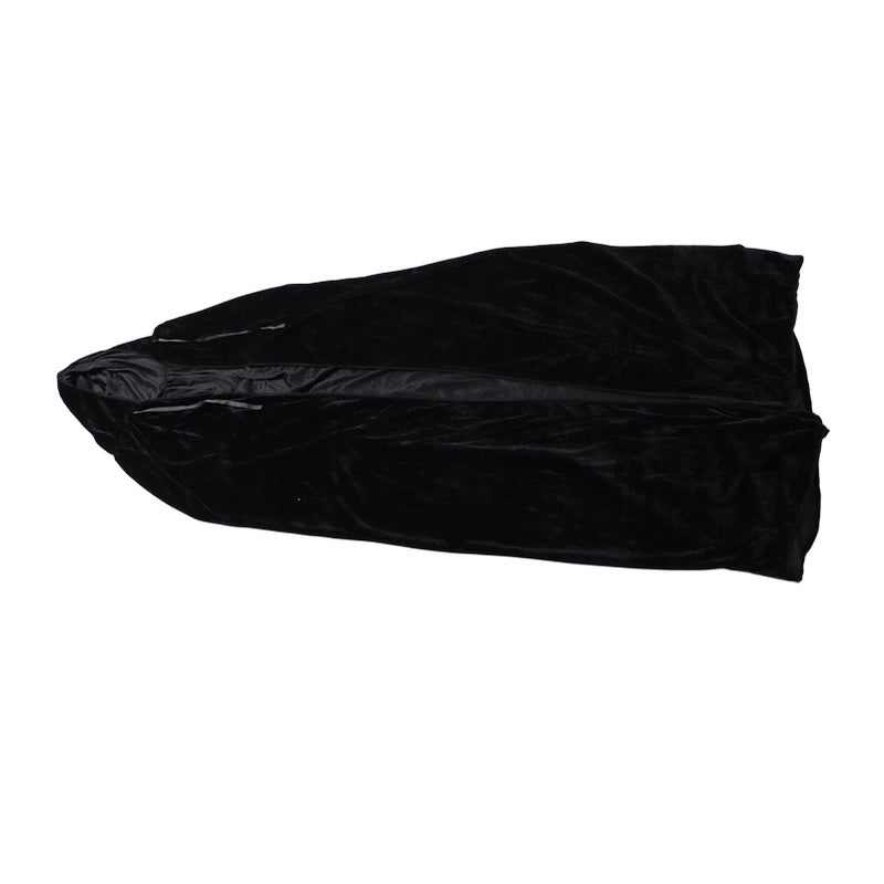 Hooded Cloak: Black Velvet Construction, Accurate Fit Size L - Stylish Versatile Design Fantasy Cape for Cosplay, Roleplay, Themed Party Costumes - Image 3