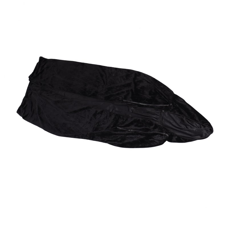 Hooded Cloak: Black Velvet Construction, Accurate Fit Size L - Stylish Versatile Design Fantasy Cape for Cosplay, Roleplay, Themed Party Costumes - Image 5