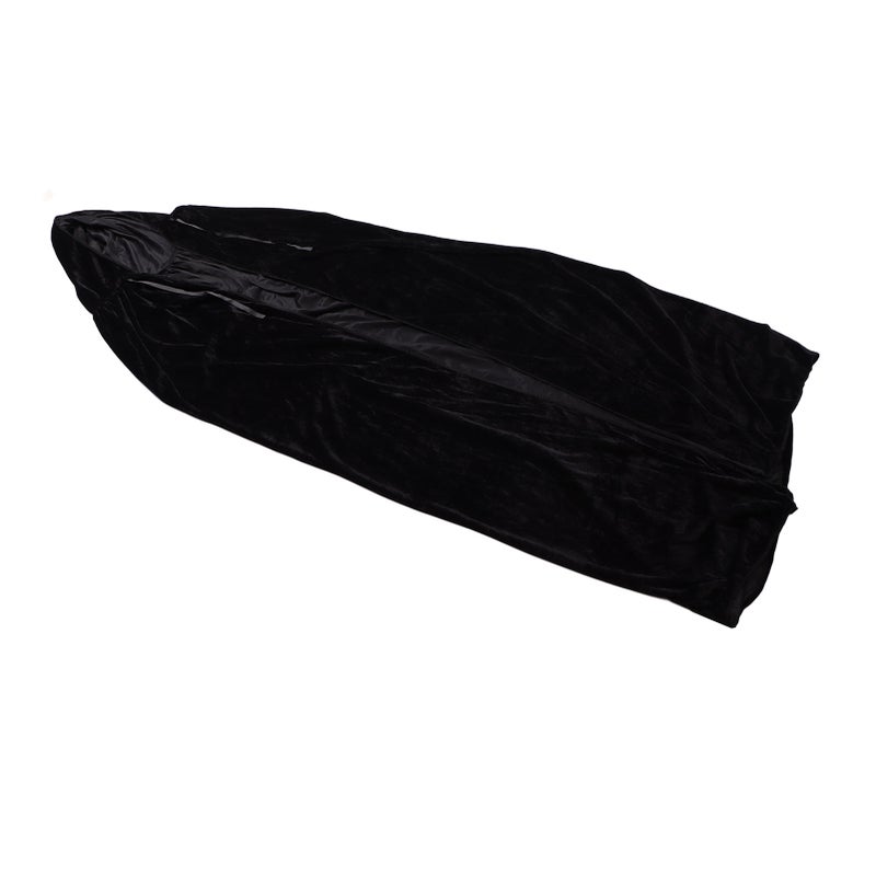 Hooded Cloak: Black Velvet Construction, Accurate Fit Size L - Stylish Versatile Design Fantasy Cape for Cosplay, Roleplay, Themed Party Costumes - Image 2