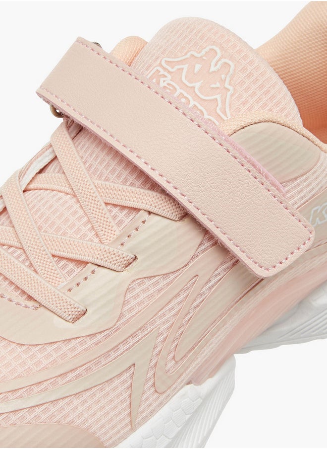 Kappa Girls' Logo Detail Sports Shoes with Hook and Loop Closure  - Image 4